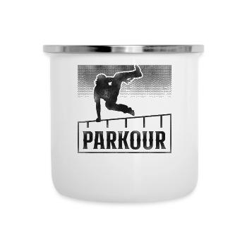 Parkour Free Running Traceur - Emaille-Tasse - Weiß - Vorne