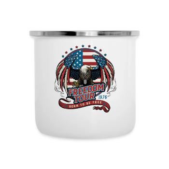 Freedom Tour 1776 Vintage Style Fourth Of July - Camper Mug - white - Front