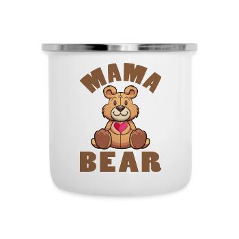 Mama Bear - Emaille-Tasse - Weiß - Vorne