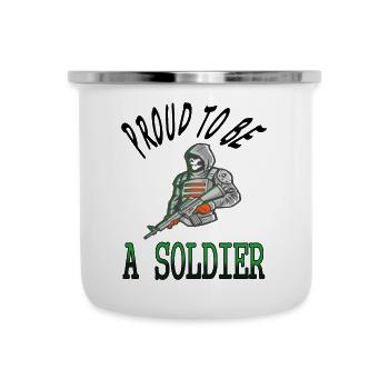 Ich bin stolzer Soldat Militär Armee Geschenkidee - Emaille-Tasse - Weiß - Vorne
