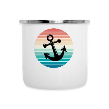 Anker - Emaille-Tasse - Weiß - Vorne