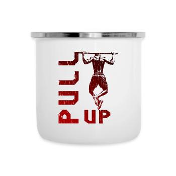 Pull-Up Calisthenics Red Power Design - Camper Mug - white - Front