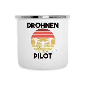 Drohnenpilot Spruch - Emaille-Tasse - Weiß - Vorne
