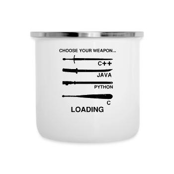 Conception de cybersécurité pour la sécurité informatique et les pirates informatiques - Tasse émaillée - blanc - Devant