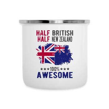 Moitié britannique moitié néo-zélandais - Tasse émaillée - blanc - Devant