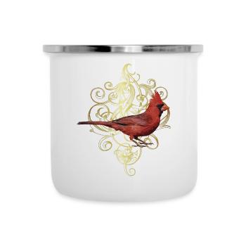 Der nördliche Kardinal - Emaille-Tasse - Weiß - Vorne