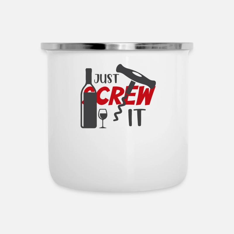 Scheiß drauf - Emaille-Tasse - Weiß