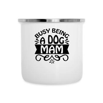 Employée comme mère de chien - Tasse émaillée - blanc - Devant