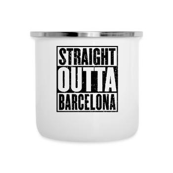 Direkt Outta Barcelona - Emaille-Tasse - Weiß - Vorne