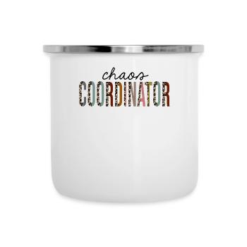 Chaos Coordinator Leopard Print Funny - Camper Mug - white - Front