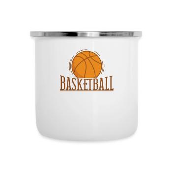 Basketball Fans Amerika USA Ballsport - Emaille-Tasse - Weiß - Vorne