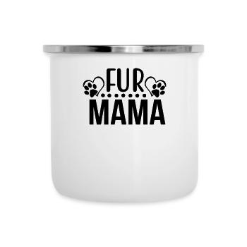 Fell-Mama - Emaille-Tasse - Weiß - Vorne