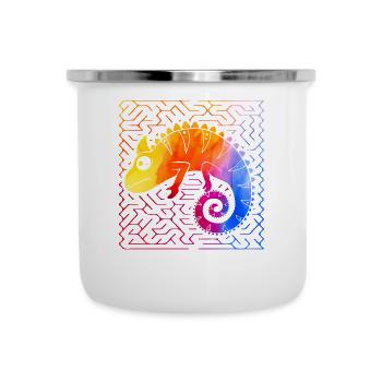 Chameleon - Emaille-Tasse - Weiß - Vorne