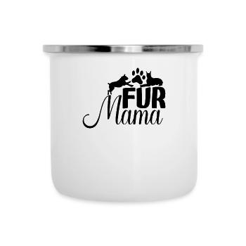 Fell-Mama - Emaille-Tasse - Weiß - Vorne