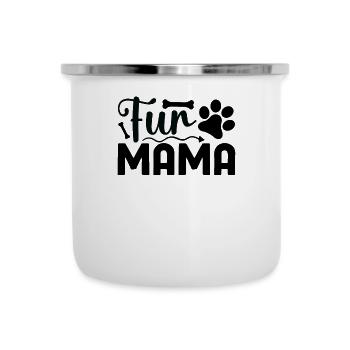 Fell-Mama - Emaille-Tasse - Weiß - Vorne
