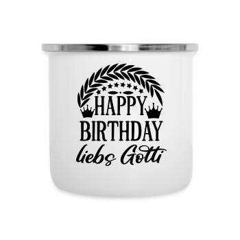 Happy Birthday Gotti Schweiz Taufpatin Schweiz - Emaille-Tasse - Weiß - Vorne