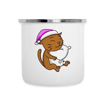 Katze Katzenrasse Abessinierkatze - Emaille-Tasse - Weiß - Vorne