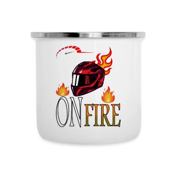 Motorcycling Motorcycle Helmet Cascade Stunt Gift - Camper Mug - white - Front