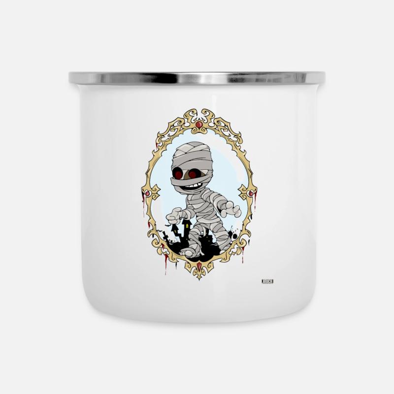 Halloween Mummy Comic Party joyeux Halloween fun - Tasse émaillée - blanc