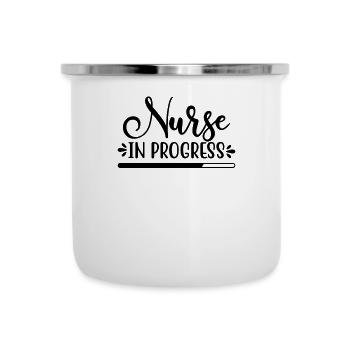 Infirmière au travail - Tasse émaillée - blanc - Devant