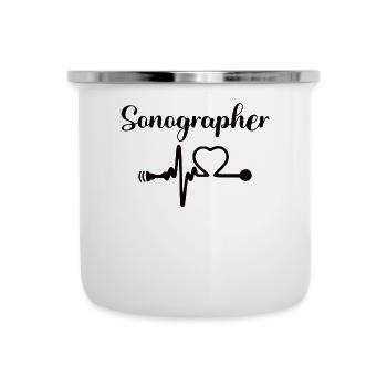 Cardio Sonographe Ultrasons Technicien Sonographe - Tasse émaillée - blanc - Devant