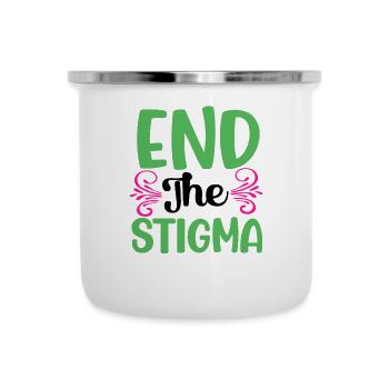 Beenden Sie das Stigma Mental Health Matters Vintage - Emaille-Tasse - Weiß - Vorne
