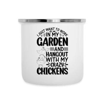 Crazy Chickens Gardener - Chicken Farmer Gardening - Camper Mug - white - Front