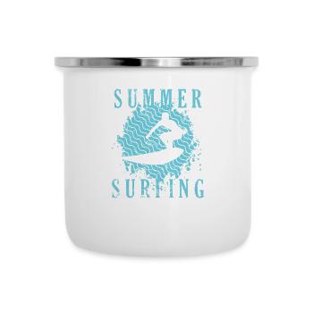 Été Surf Surf Sports nautiques - Tasse émaillée - blanc - Devant