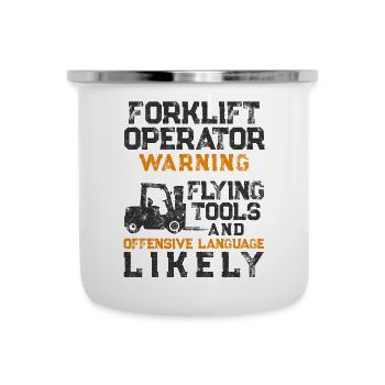 Certified Forklift Truck Operator - Camper Mug - white - Front