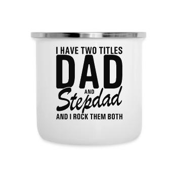 Stepdad Two Titles Father's Day Step Dad - Camper Mug - white - Front