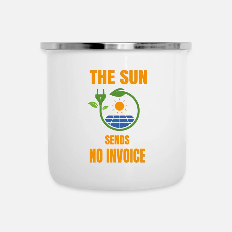 Soleil Pas de facture système solaire énergie solaire - Tasse émaillée - blanc