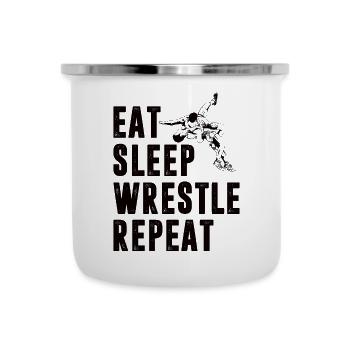 Lutte Lutte Cadeau de lutteur lutteur - Tasse émaillée - blanc - Devant