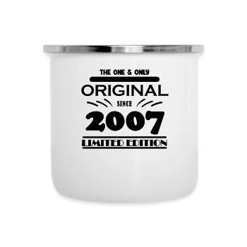 2007 - Baujahr 2007 - Jahrgang 2007 - Emaille-Tasse - Weiß - Vorne