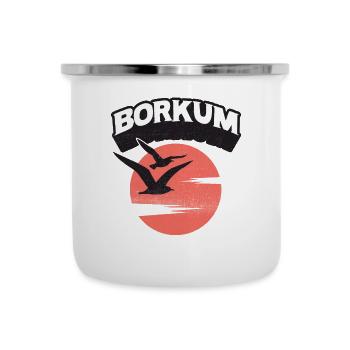 Borkum Seagull Sun Island Chemise - Tasse émaillée - blanc - Devant