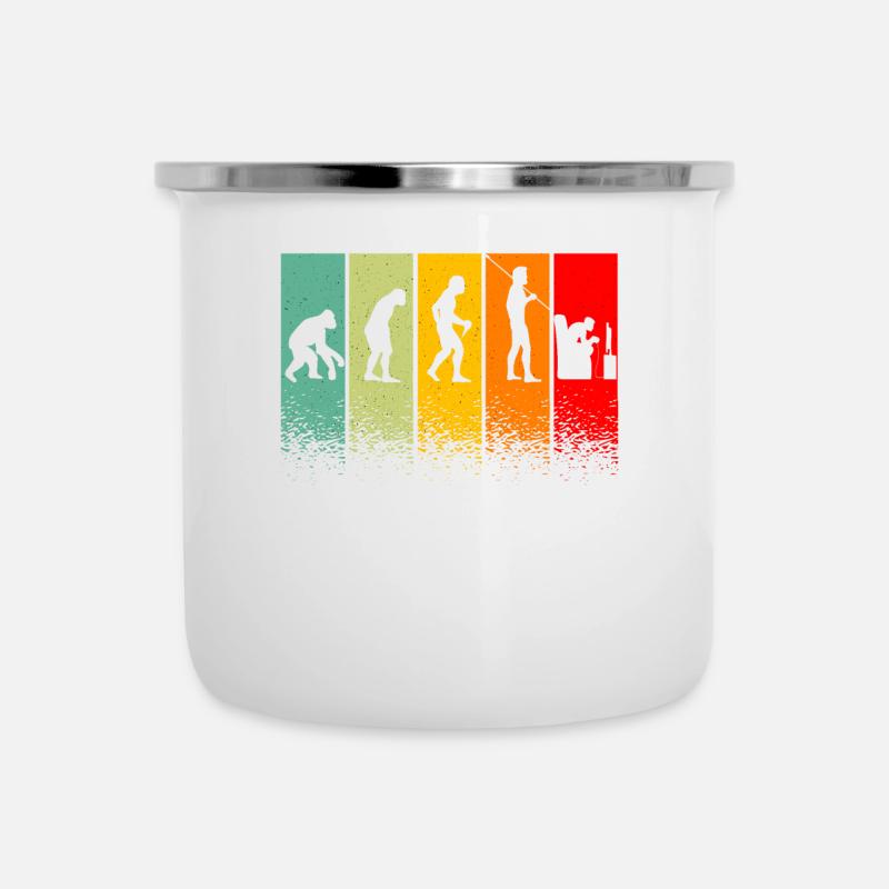 Evolution Gamer Geschenk Humor Teen Gaming - Emaille-Tasse - Weiß