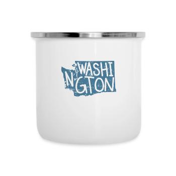 Washington USA Amerika Bundesstaat - Emaille-Tasse - Weiß - Vorne