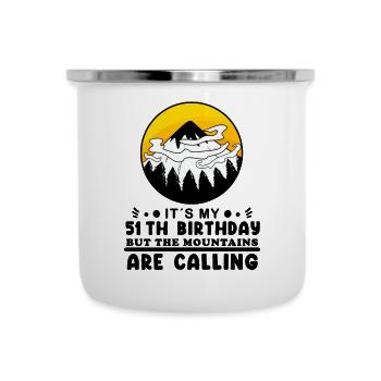 51. Geburtstag Berge Berg Gipfel - 51 Jahre alt - Emaille-Tasse - Weiß - Vorne