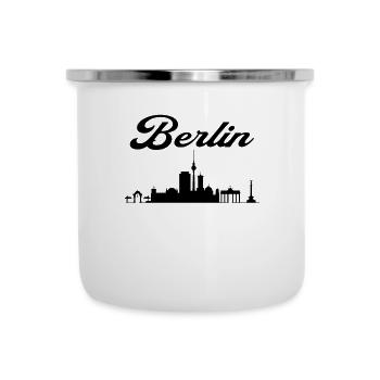 Berlin Stadt Skyline - Emaille-Tasse - Weiß - Vorne