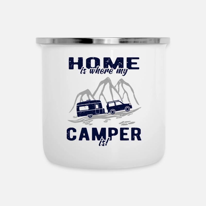 Caravane Home Camper - Tasse émaillée - blanc