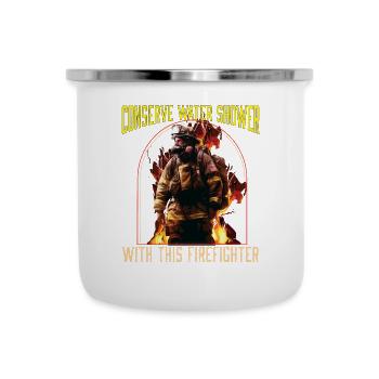 Conserve Water Shower With This Firefighter - Camper Mug - white - Front
