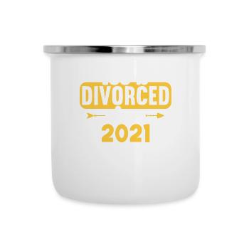 100% divorcé depuis le divorce de 2021 - Tasse émaillée - blanc - Devant