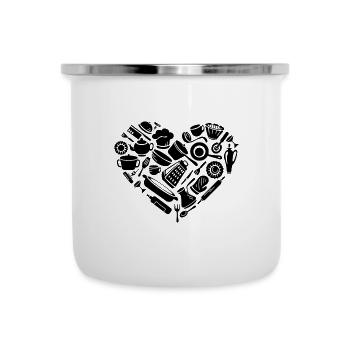 Cooking Equipment Heart Cooking Tools Food Cooking - Emaille-Tasse - Weiß - Vorne