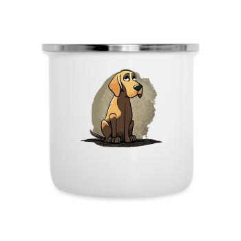 Chien dans le style comique - Tasse émaillée - blanc - Devant