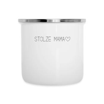 Stolze Mama - Emaille-Tasse - Weiß - Vorne