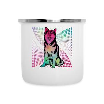 Husky - Emaille-Tasse - Weiß - Vorne