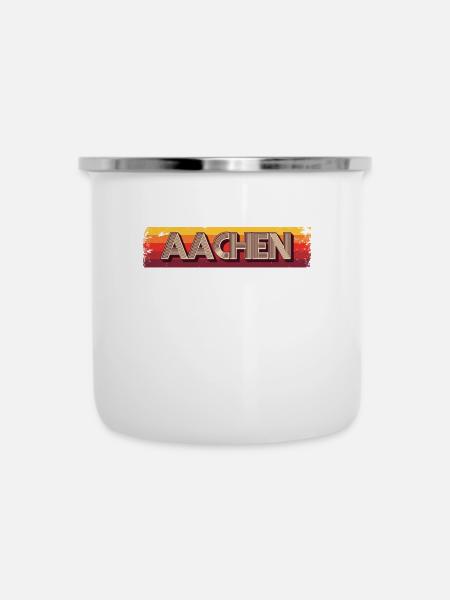 Aachenerin Aachener Aachen - Emaille-Tasse - Weiß
