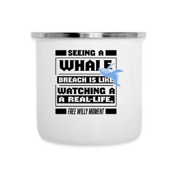 Citation de baleine pour le rorqual bleu et le béluga - Tasse émaillée - blanc - Devant