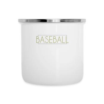 Lettrage baseball - Tasse émaillée - blanc - Devant