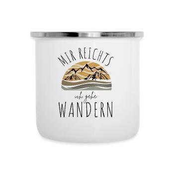 WANDERN Berge Bergsteigen WANDERWEG - Emaille-Tasse - Weiß - Vorne
