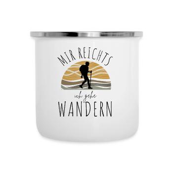 WANDERN Berge Bergsteigen WANDERWEG - Emaille-Tasse - Weiß - Vorne